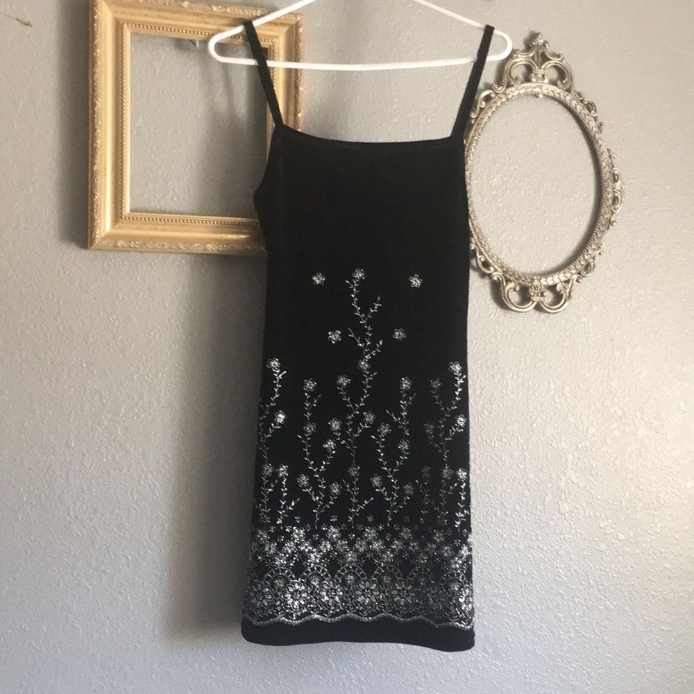 Gorgeous 90s black velvet mini dress